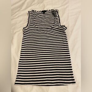 J. Crew Navy and White Striped Tank Top, Ruffle Sleeve, XS